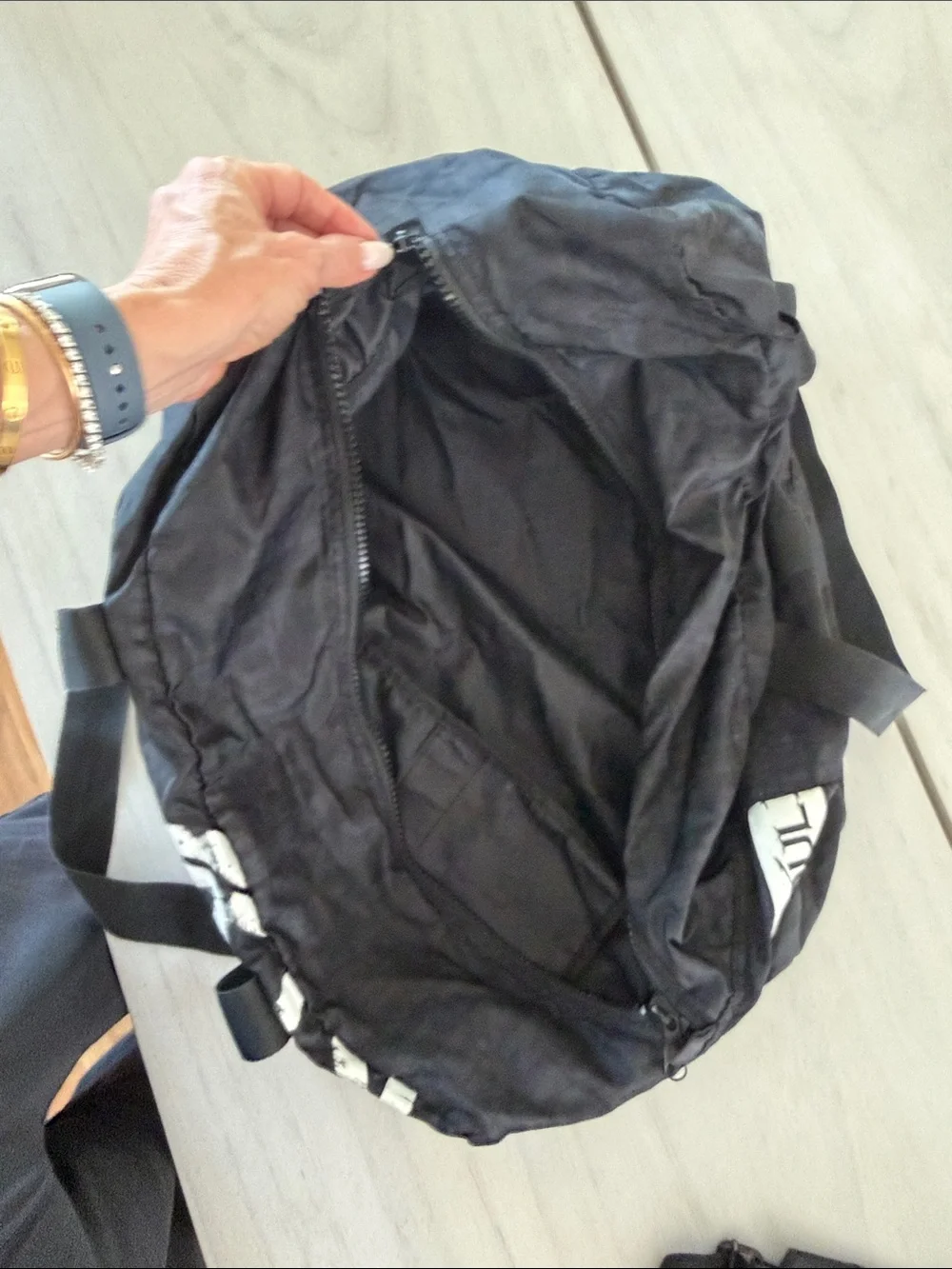 soulcycle Black and White Duffel Bag